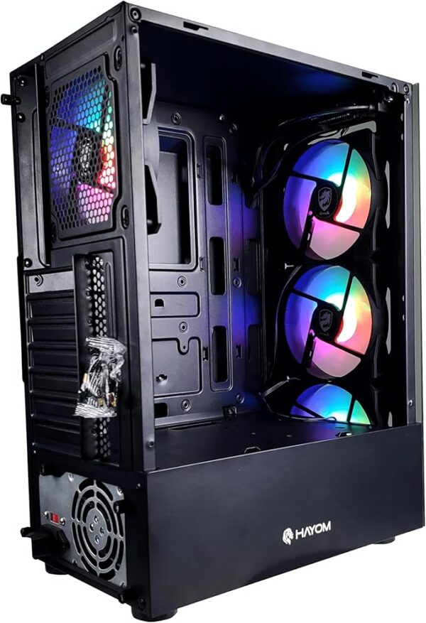Gabinete Gamer Hayom, 4 Fans rgb, Lateral e Frontal Em Vidro Temperado, Preto - GB1749 - Image 3